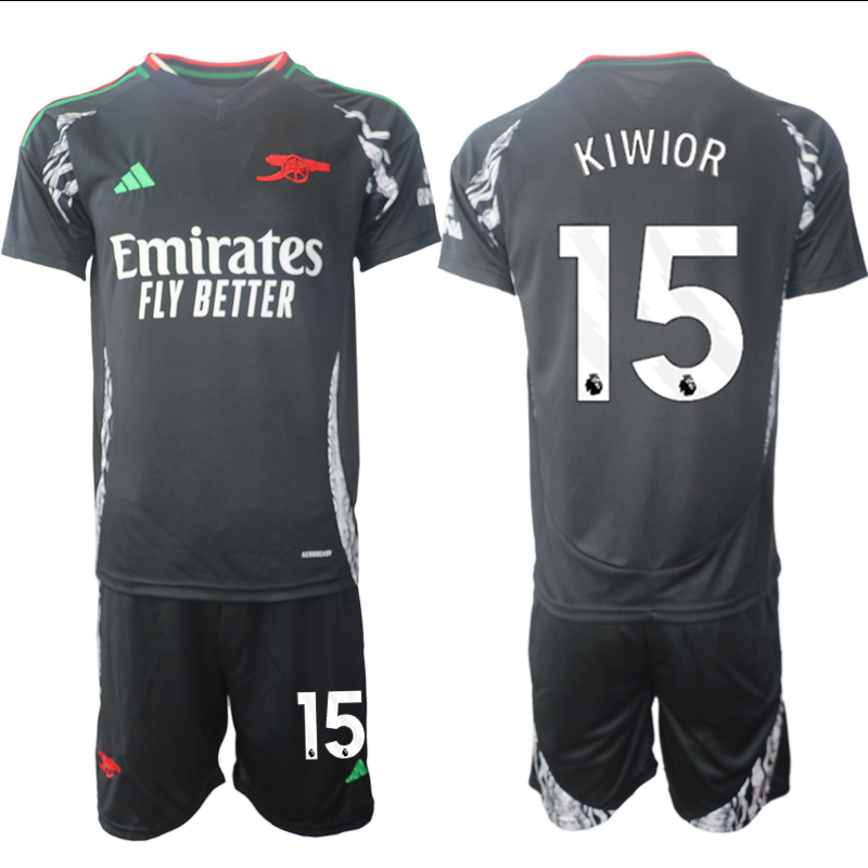 Men 2024-2025 Club Arsenal away Black #15 Soccer Jersey